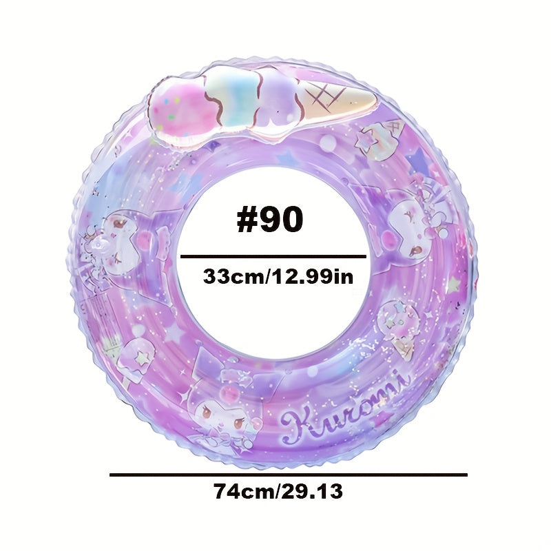Sanrio Cartoon Inflatable Swimming Ring, Four Styles Available, Durable PVC Material, Perfect For Outdoor Pools, Beaches, Parties -- Holiday Gifts, Outdoor Swimming Accessories, Vibrant Pool Floats