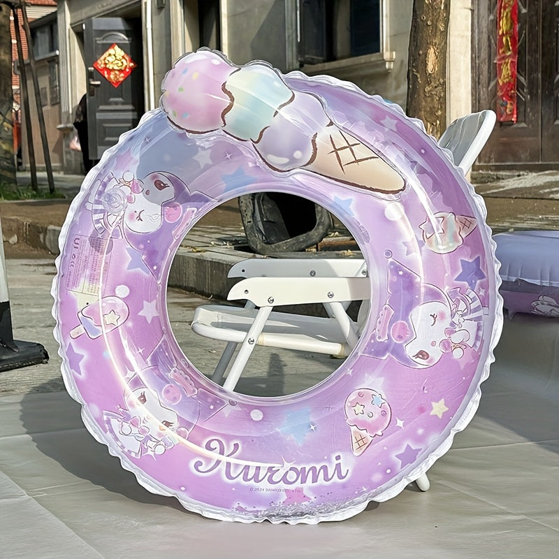 Sanrio Cartoon Inflatable Swimming Ring, Four Styles Available, Durable PVC Material, Perfect For Outdoor Pools, Beaches, Parties -- Holiday Gifts, Outdoor Swimming Accessories, Vibrant Pool Floats