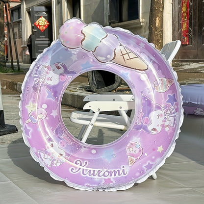 Sanrio Cartoon Inflatable Swimming Ring, Four Styles Available, Durable PVC Material, Perfect For Outdoor Pools, Beaches, Parties -- Holiday Gifts, Outdoor Swimming Accessories, Vibrant Pool Floats