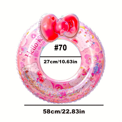 Sanrio Cartoon Inflatable Swimming Ring, Four Styles Available, Durable PVC Material, Perfect For Outdoor Pools, Beaches, Parties -- Holiday Gifts, Outdoor Swimming Accessories, Vibrant Pool Floats