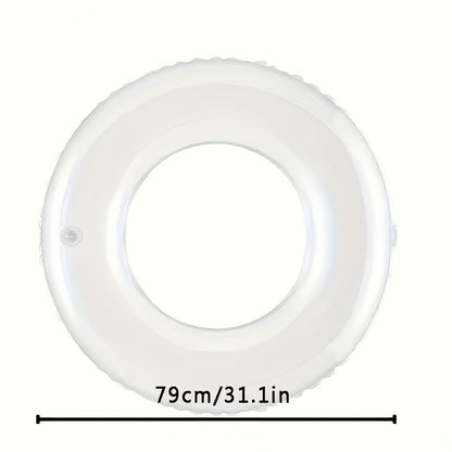 Deluxe Transparent Round Swim Ring for Adults - Durable, Thickened, Uncharged, PVC Swimming Circle with Enhanced Buoyancy - Suitable for Ages 14 and Up, Perfect Beach and Pool Accessory for Summer Fun