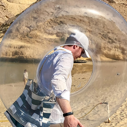 Deluxe Transparent Round Swim Ring for Adults - Durable, Thickened, Uncharged, PVC Swimming Circle with Enhanced Buoyancy - Suitable for Ages 14 and Up, Perfect Beach and Pool Accessory for Summer Fun