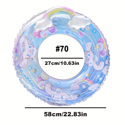 Sanrio Cartoon Inflatable Swimming Ring, Four Styles Available, Durable PVC Material, Perfect For Outdoor Pools, Beaches, Parties -- Holiday Gifts, Outdoor Swimming Accessories, Vibrant Pool Floats