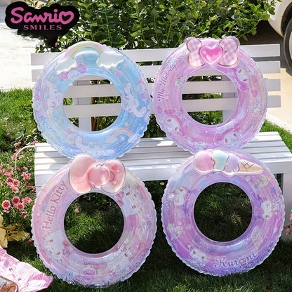 Sanrio Cartoon Inflatable Swimming Ring, Four Styles Available, Durable PVC Material, Perfect For Outdoor Pools, Beaches, Parties -- Holiday Gifts, Outdoor Swimming Accessories, Vibrant Pool Floats