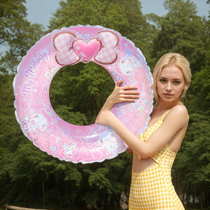 Sanrio Cartoon Inflatable Swimming Ring, Four Styles Available, Durable PVC Material, Perfect For Outdoor Pools, Beaches, Parties -- Holiday Gifts, Outdoor Swimming Accessories, Vibrant Pool Floats