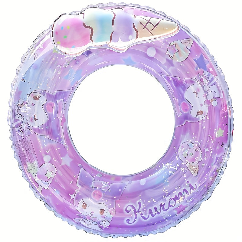 Sanrio Cartoon Inflatable Swimming Ring, Four Styles Available, Durable PVC Material, Perfect For Outdoor Pools, Beaches, Parties -- Holiday Gifts, Outdoor Swimming Accessories, Vibrant Pool Floats
